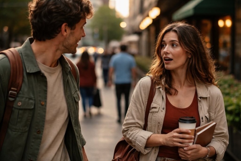 Synchronicity helps two friends run into each other on the street