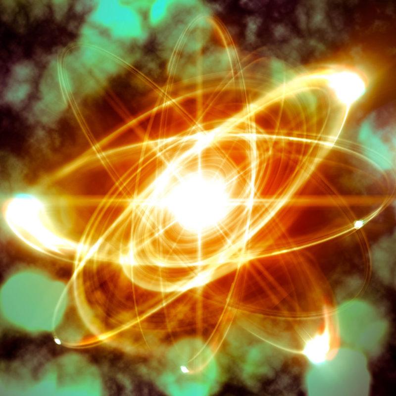 48914606 - close up illustration of atomic particle for nuclear energy imagery
