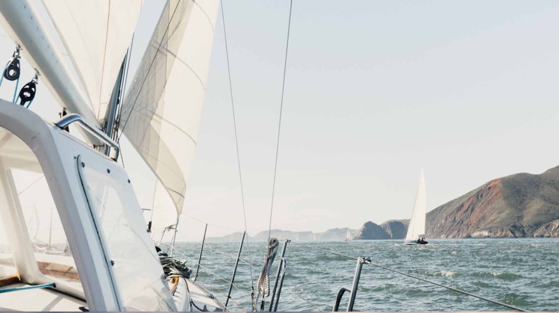 Wealthy and successful on a yacht