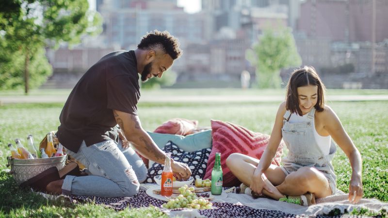 Couple enjoying a picnic