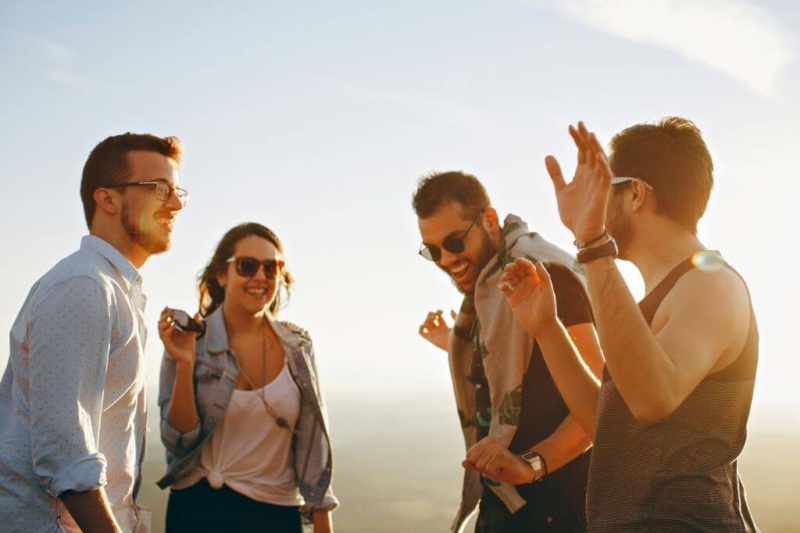 High vibration person showing appreciation to their friends